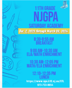 NJGPA Saturday Academy for 11th grade students - every Saturday at Central High School!