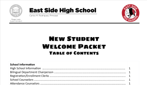New Student Welcome Packet - English, Portuguese, Spanish