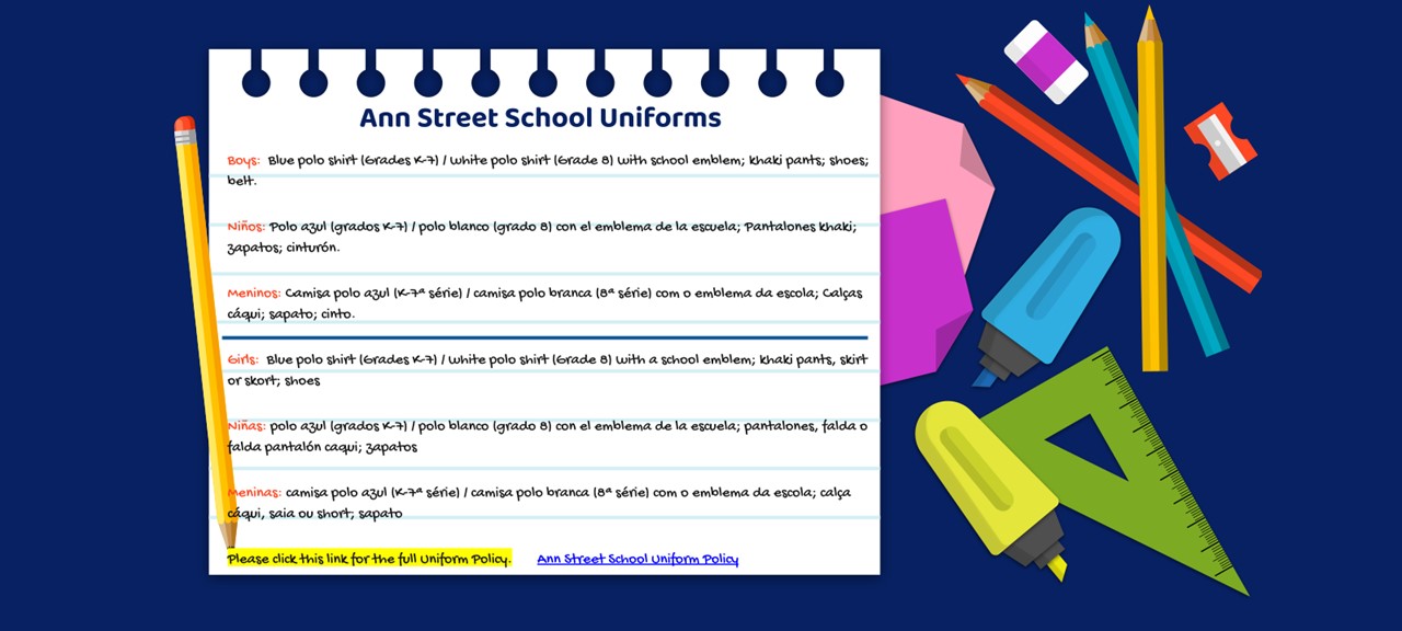Please click this link for the full Uniform Policy.