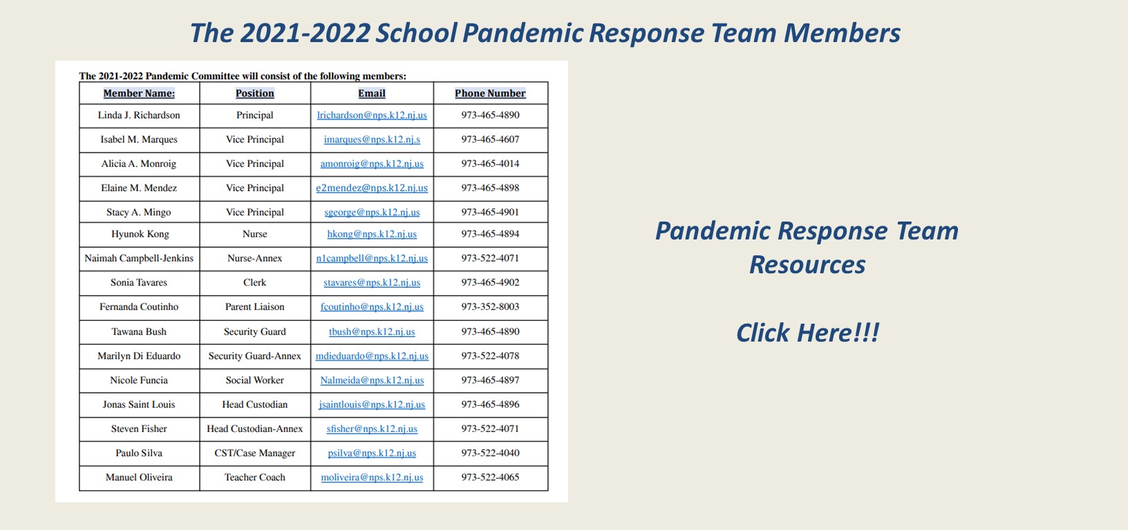 pandemic response members