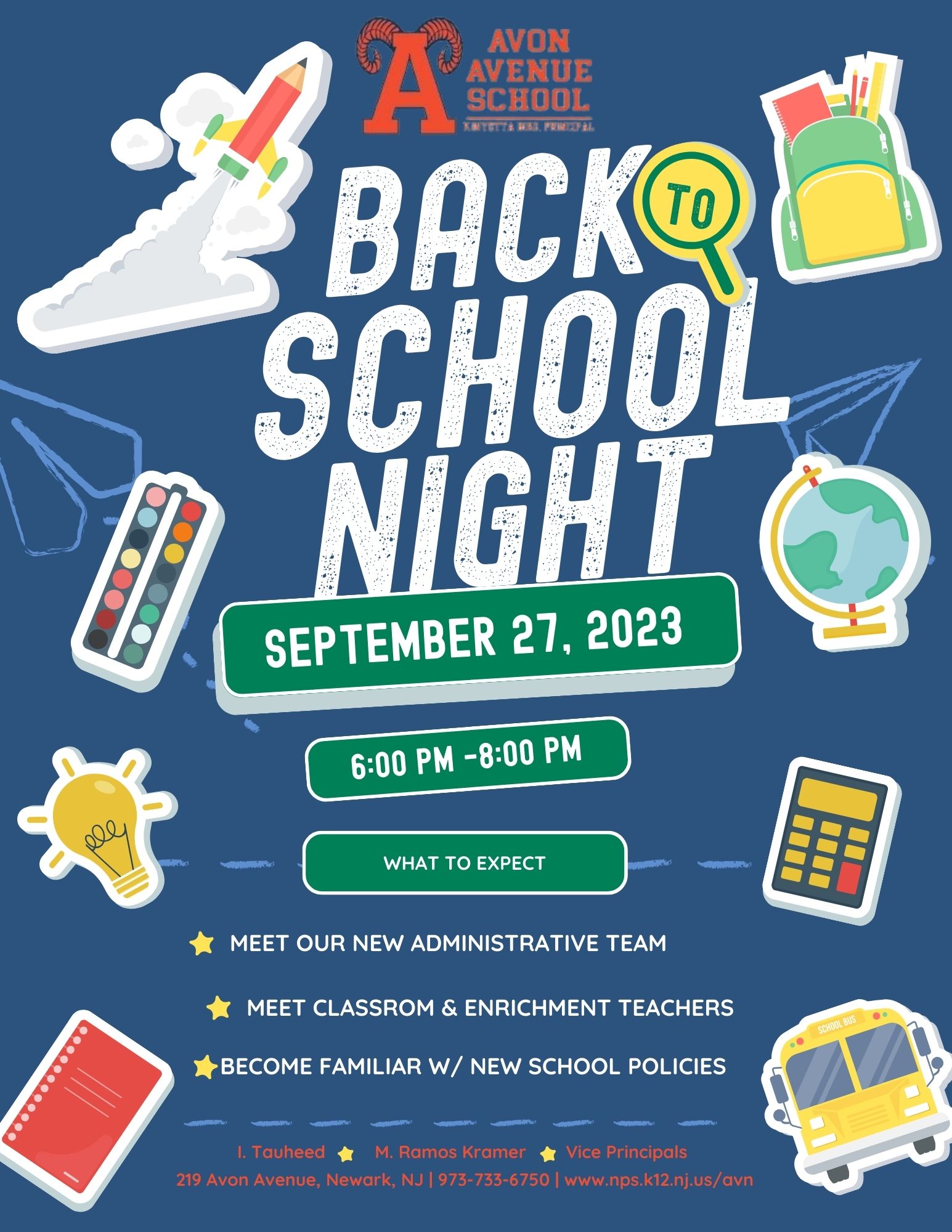 Back to School Night September 27, 2023 at 6:00 PM