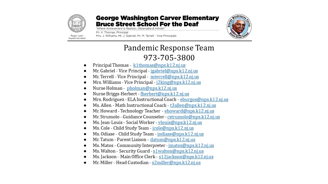Pandemic Response Team for Website