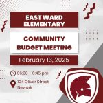 Community Budget Meeting on February 13, 2025 at 6pm.