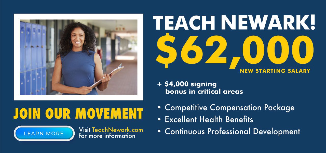 Teach Newark! New Starting Salary is $62K/yr