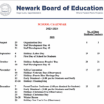 Newark board of Education School Calendar 2023-2024