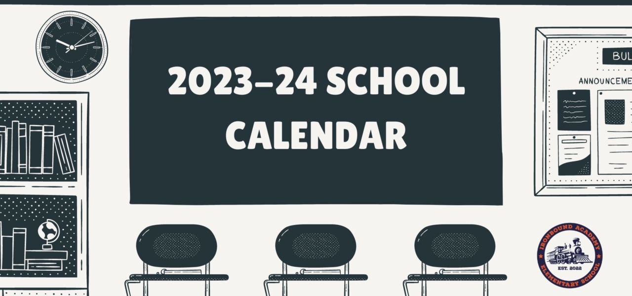 Dark Cyan and White Lined Drawing 2023 School Calendar
