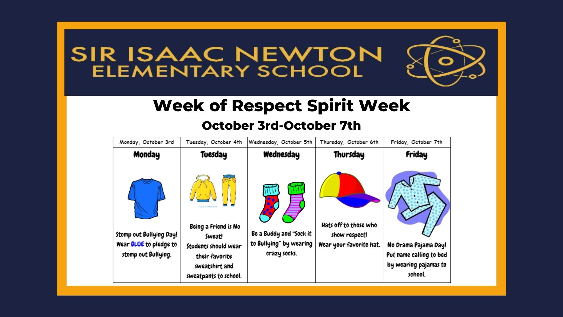 Week of Respect Spirit Week October 3rd-October 7th (1)
