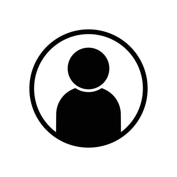 User avatar profile icon black vector illustration website or app member UI button