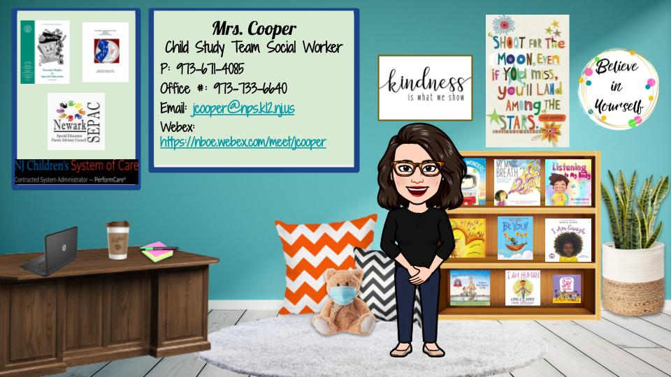 Mrs. Cooper-CST Social Worker-Quitman Bitmoji Classroom