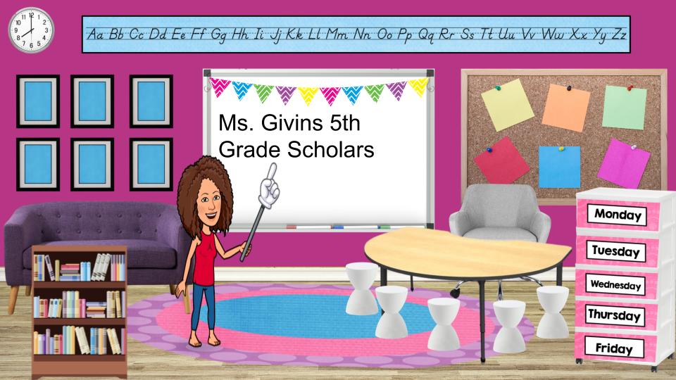 Ms. Givins Bitmoji Classroom