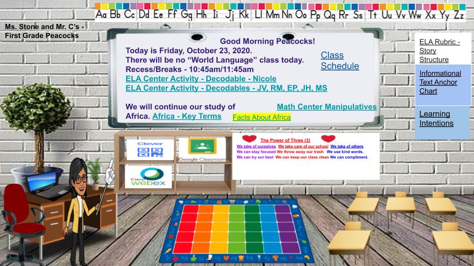 Ms. Stone's Bitmoji Classroom