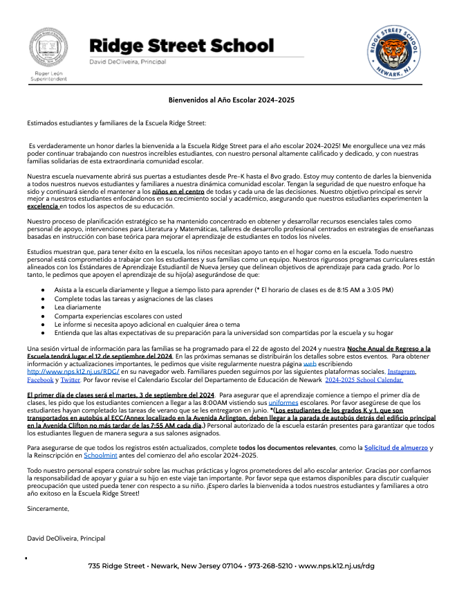 SPANISH WELCOME BACK IMAGE