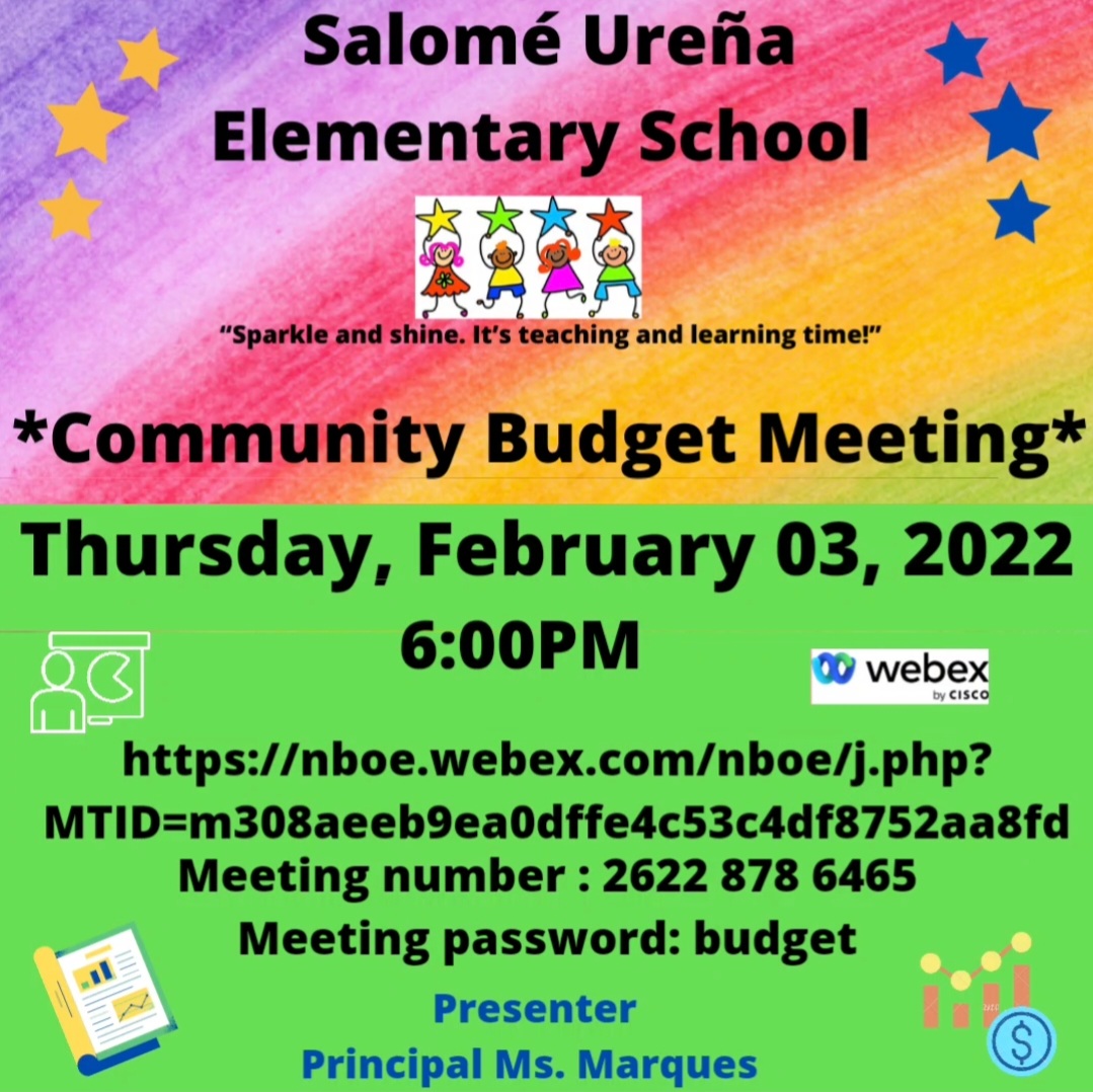 Salome Urena Community Budget Meeting Flyer