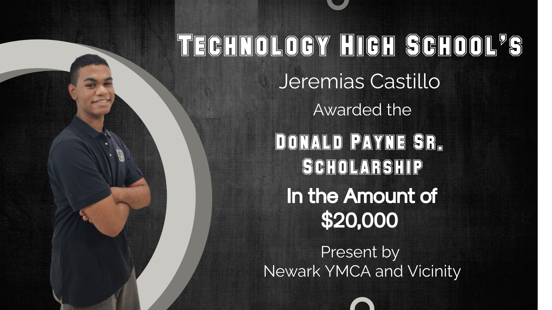 Technology HS's Jeremias Castillo awarded $20,000 scholarship