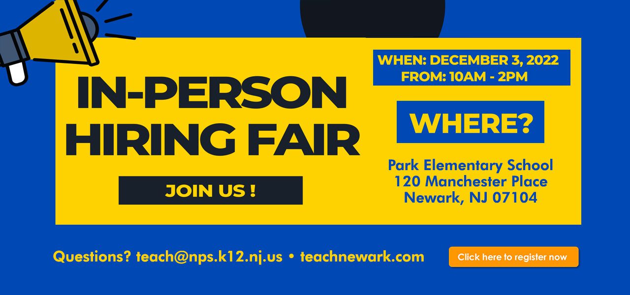 Teach Newark Hiring Fair: December 3, 2022, 10am-2pm