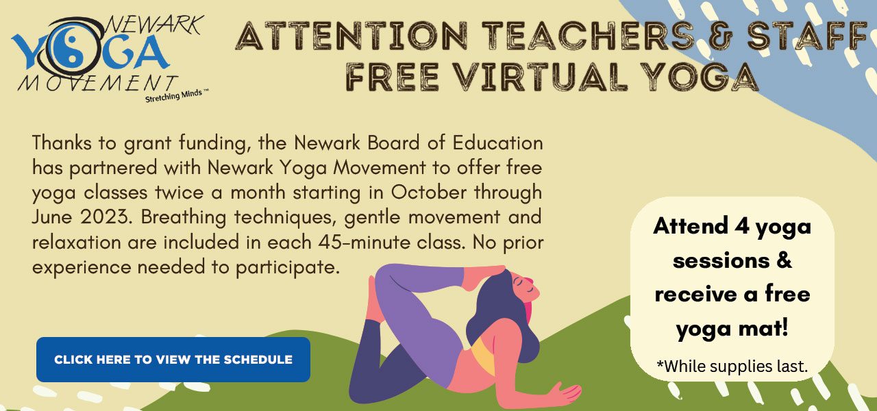 Free Virtual Yoga for Teachers & Staff from Newark Yoga Movement