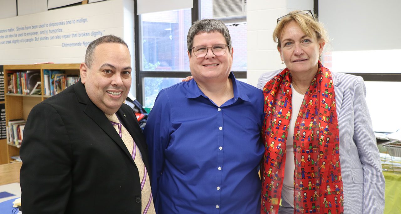 Superintendent  León, Marianne Belsky, Chief Academic Officer for the Clerc Center at Gallaudet and Carolyn Granato, Assistant Superintendent for the Office of Student Supports