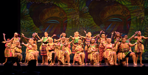 AileyCamp Newark students perform Yamama, a West African dance, during the program's culminating production in NJPAC’s Victoria Theater. The summer program reconvened at Arts High school for its eleventh season.