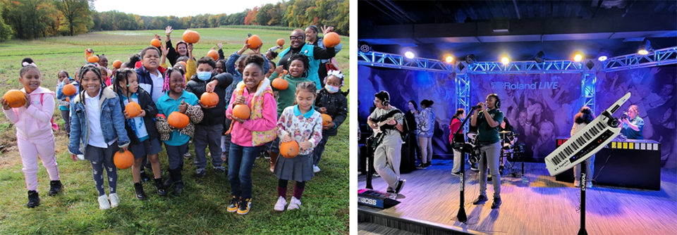 First grade students at Peshine Avenue School showcase their hand picked pumpkins;
Arts High School students visit the Grammy Museum