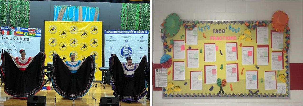 Roberto Clemente students participate in cultural dance to celebrate Hispanic Heritage Month;<br>First-place bulletin board winner goes to 6th grade at Louise A. Spencer