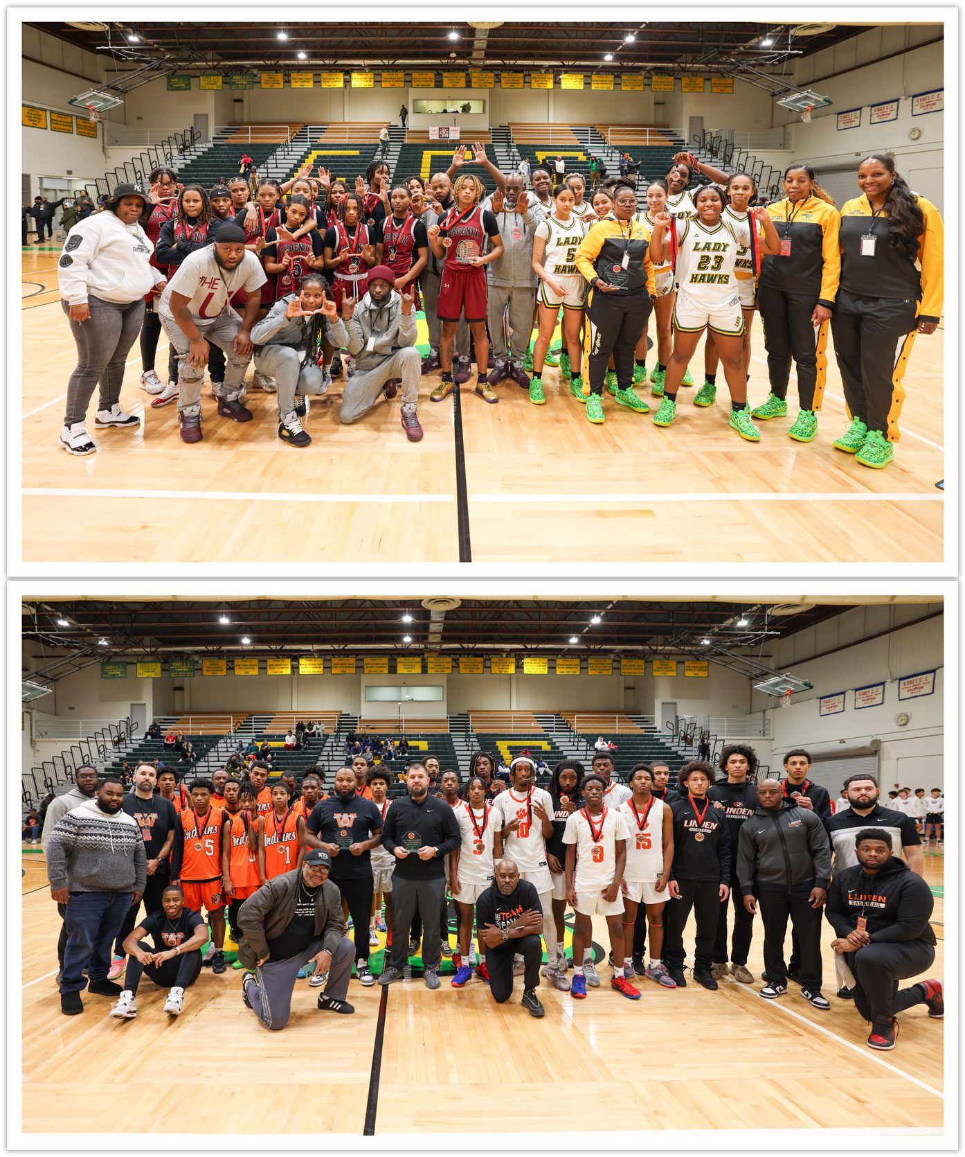 University Girls and Weequahic Boys Basketball Teams at the Brick City Showdown
