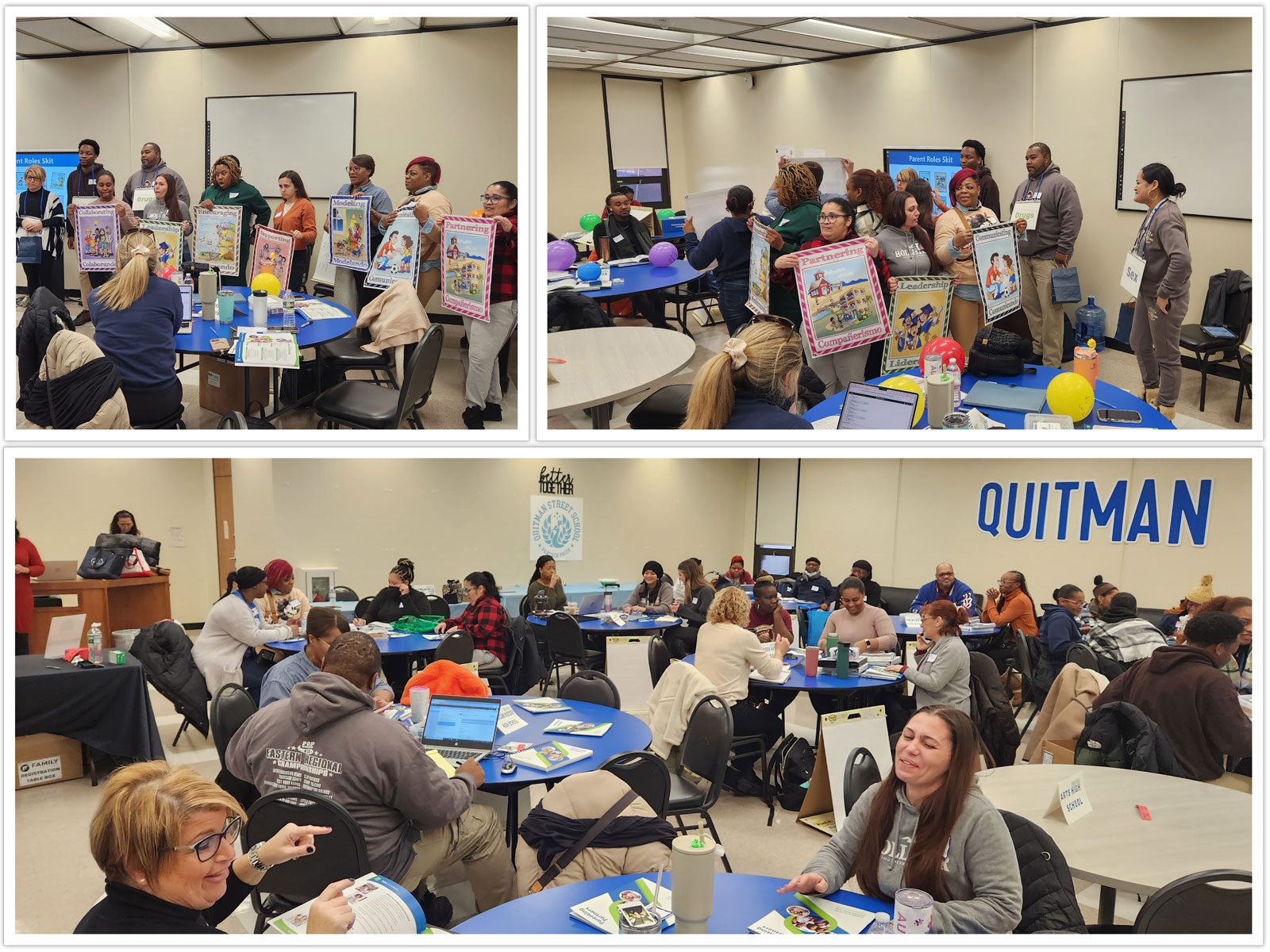 School staff and parent leaders engage in training sessions