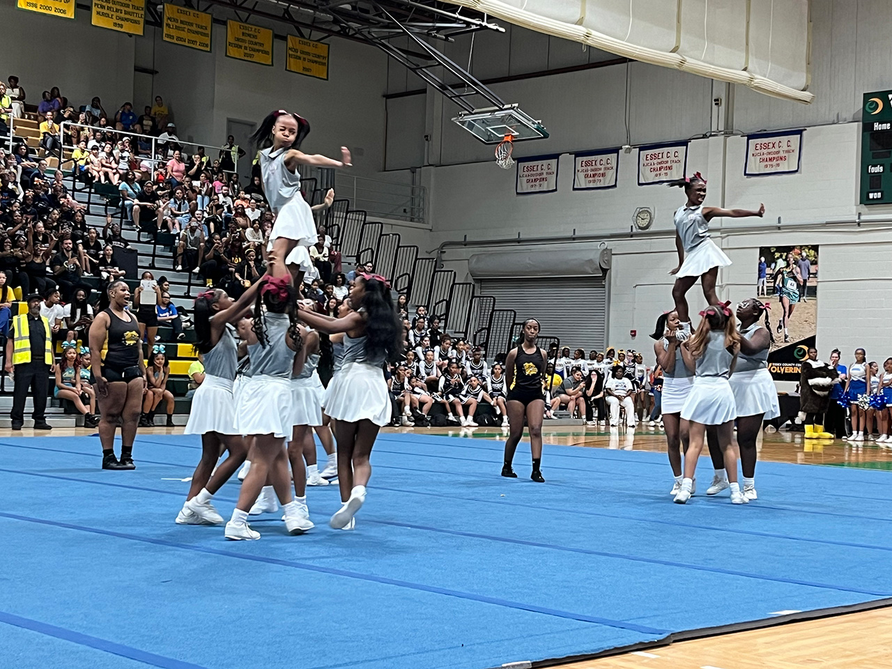Speedway Avenue School cheerleaders dazzling the crowd. 