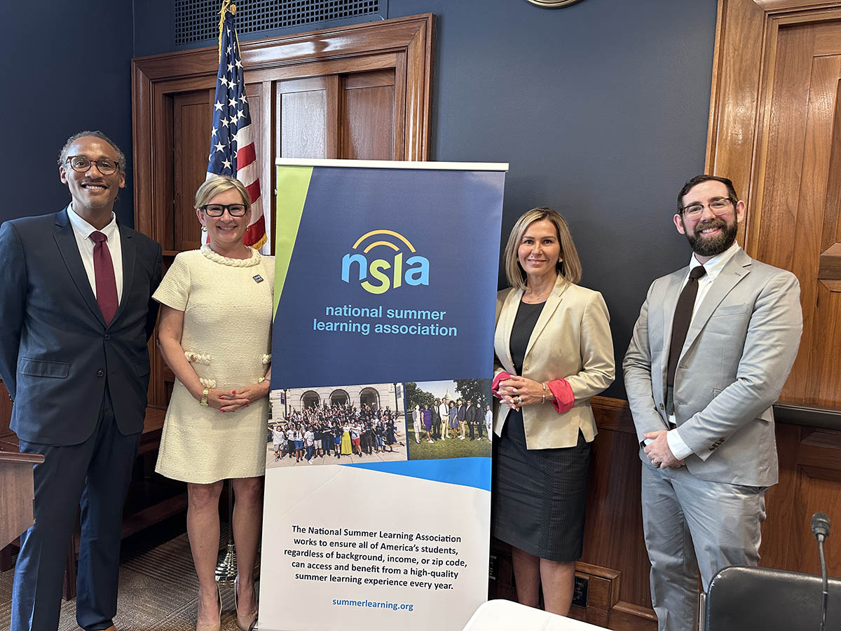 Dr. Julianne Bello, NPS Director of the Office of Extended Learning, with the other panelists of a congressional briefing in support of the proposed Summer for All Act. The panelists were, from left, Vince Marigna of the Breakthrough Collaborative, Wendi Safstrom of the Society of Human Resource Management, Bello, and Adam Taube of Save The Children.