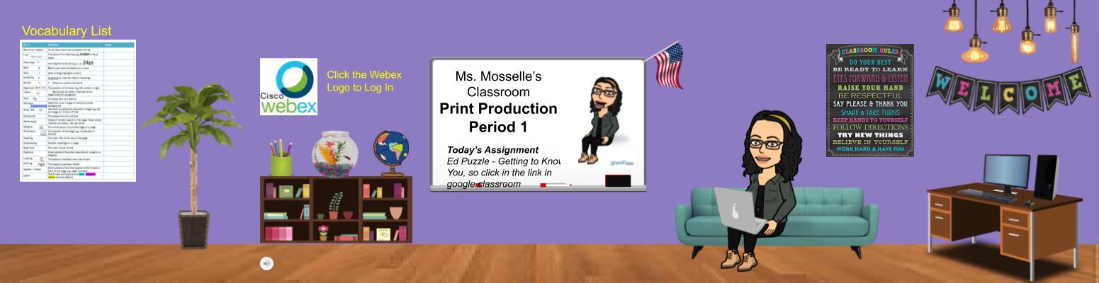 mosselle Bitmoji Classroom
